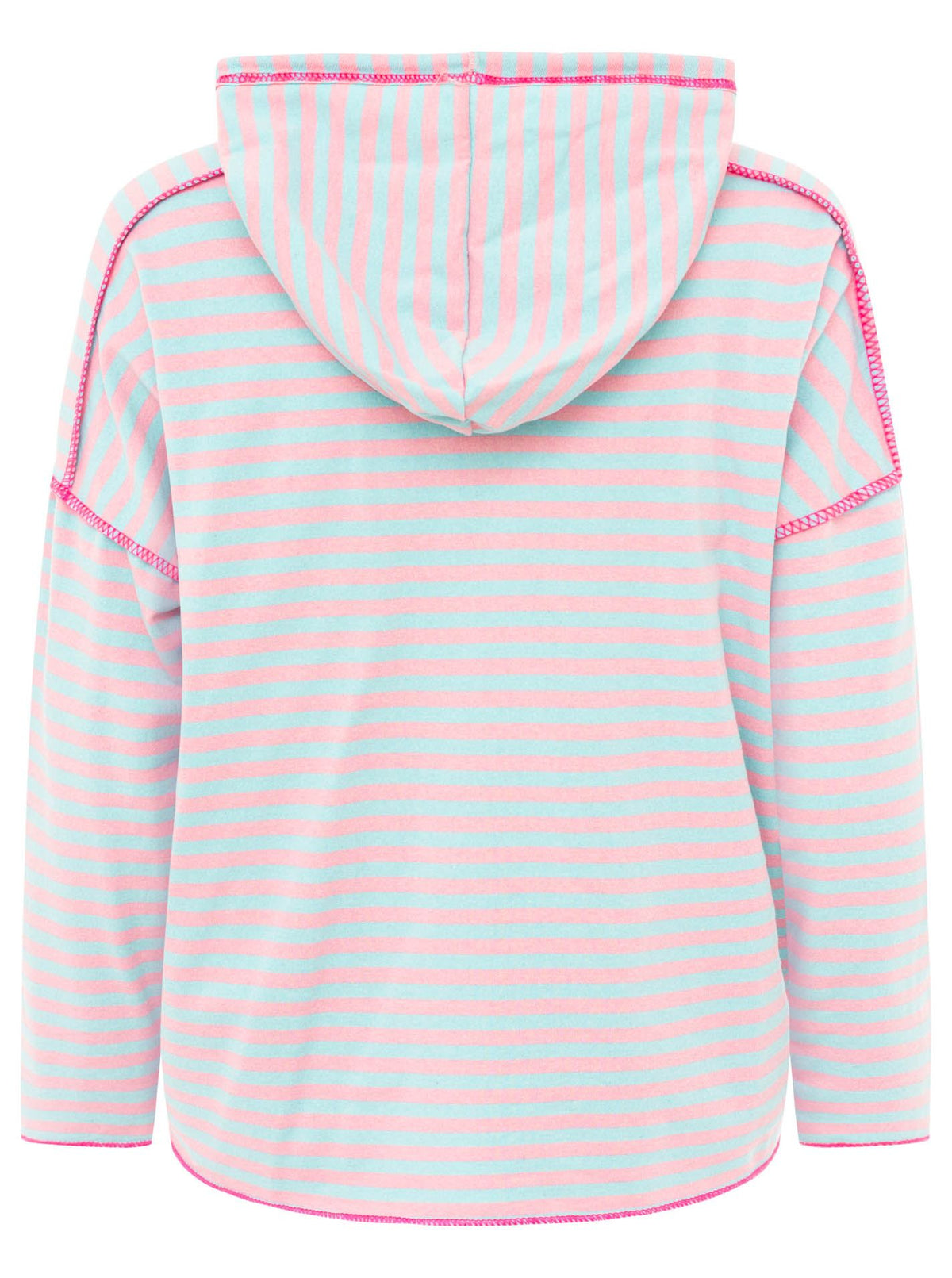 Zwillingsherz Hoodie "Neon Streifen" - Türkis