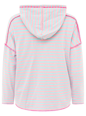Zwillingsherz Hoodie "Neon Streifen" - Türkis