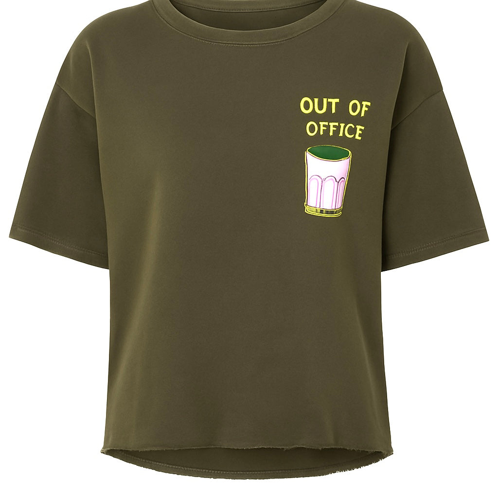 T-Shirt „Out of Office“ - Khaki