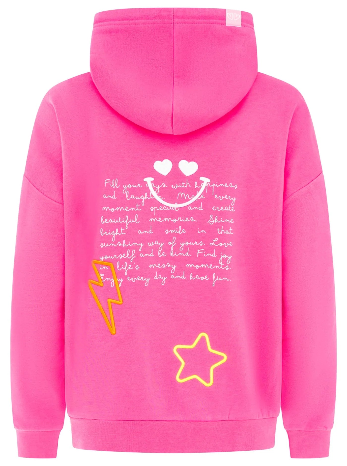 Zwillingsherz - Oversized Hoody "Shine Bright" - Neonpink