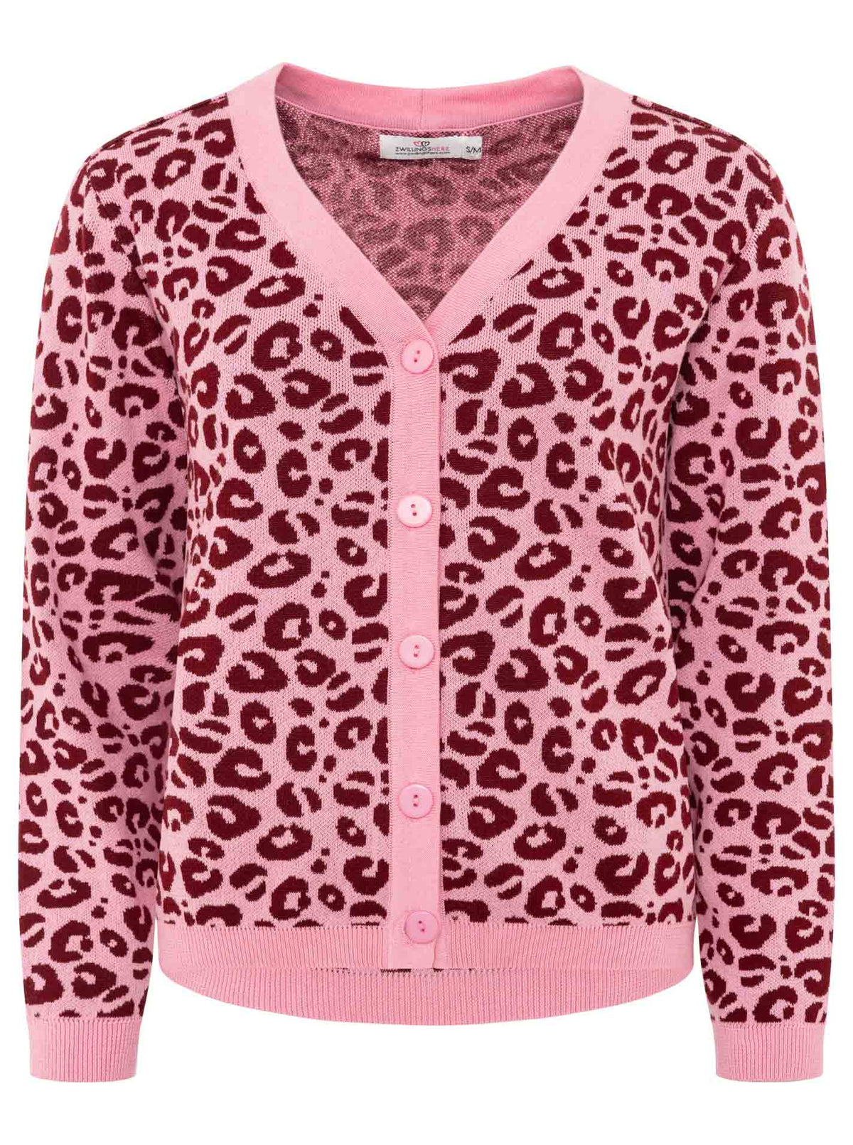 Zwillingsherz - Cardigan gestrickter Leo/Leopard - Rosa
