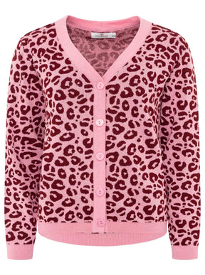 Zwillingsherz - Cardigan gestrickter Leo/Leopard - Rosa