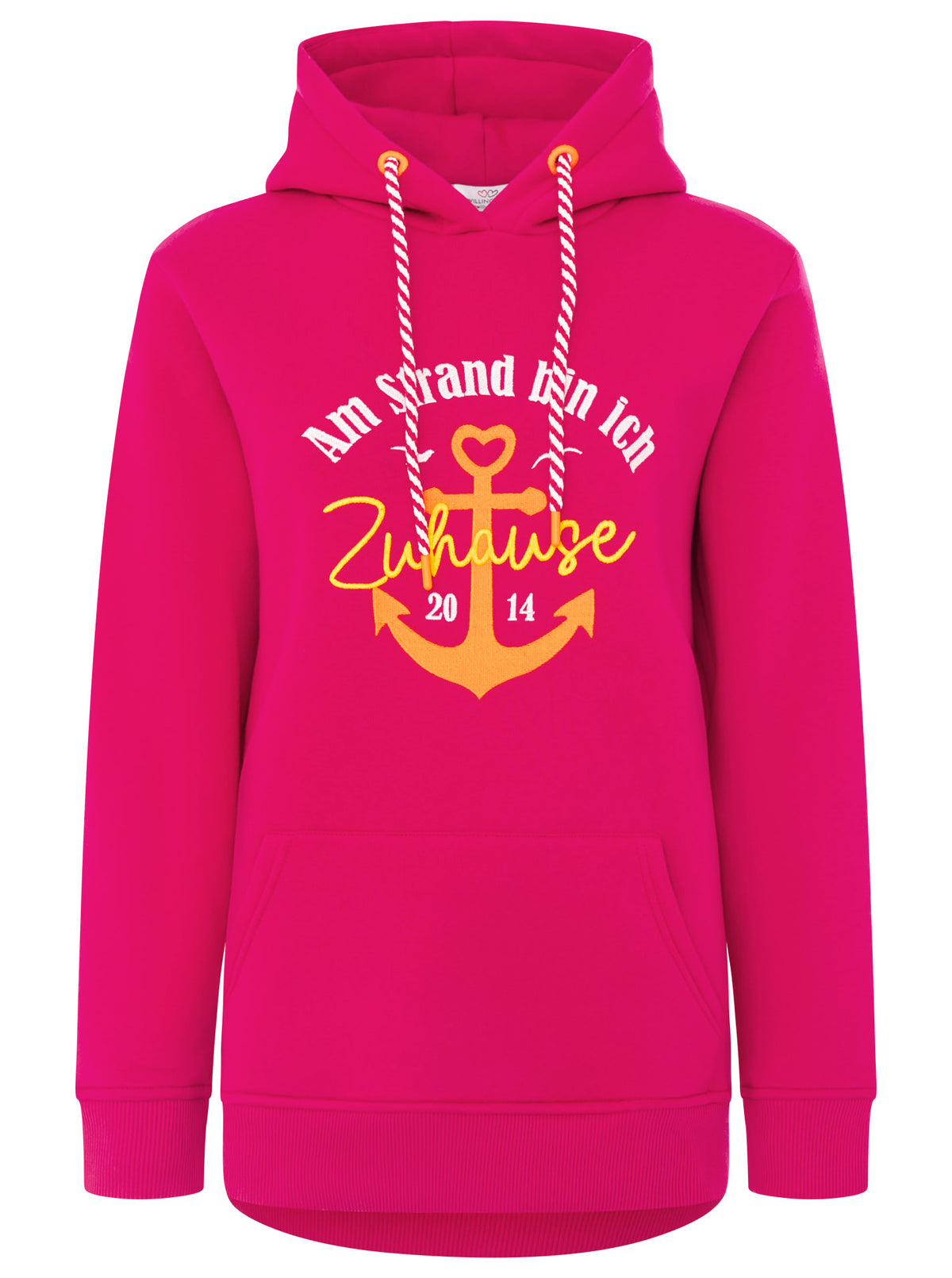 Zwillingsherz - Hoodie "Strand Zuhause" - Fuchsia