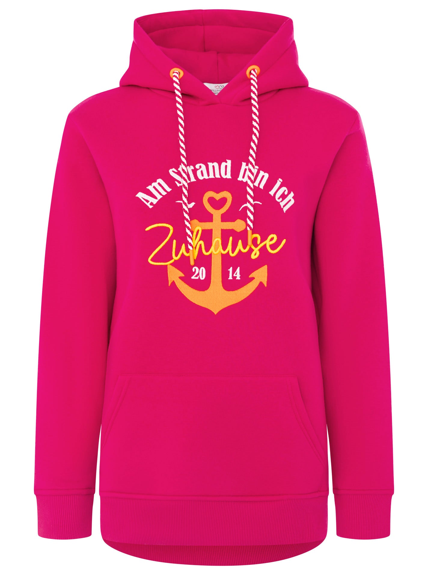 Zwillingsherz - Hoodie "Strand Zuhause" - Fuchsia