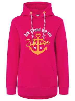 Zwillingsherz - Hoodie "Strand Zuhause" - Fuchsia