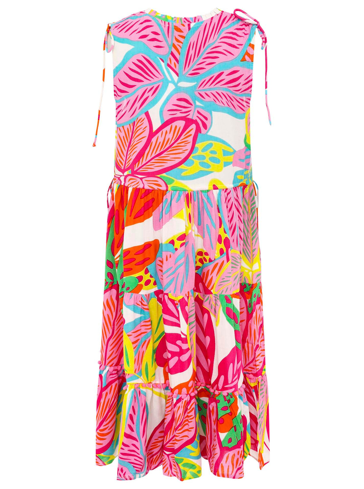 Zwillingsherz - Kleid Dschungelpflanze  - Pink/Blau