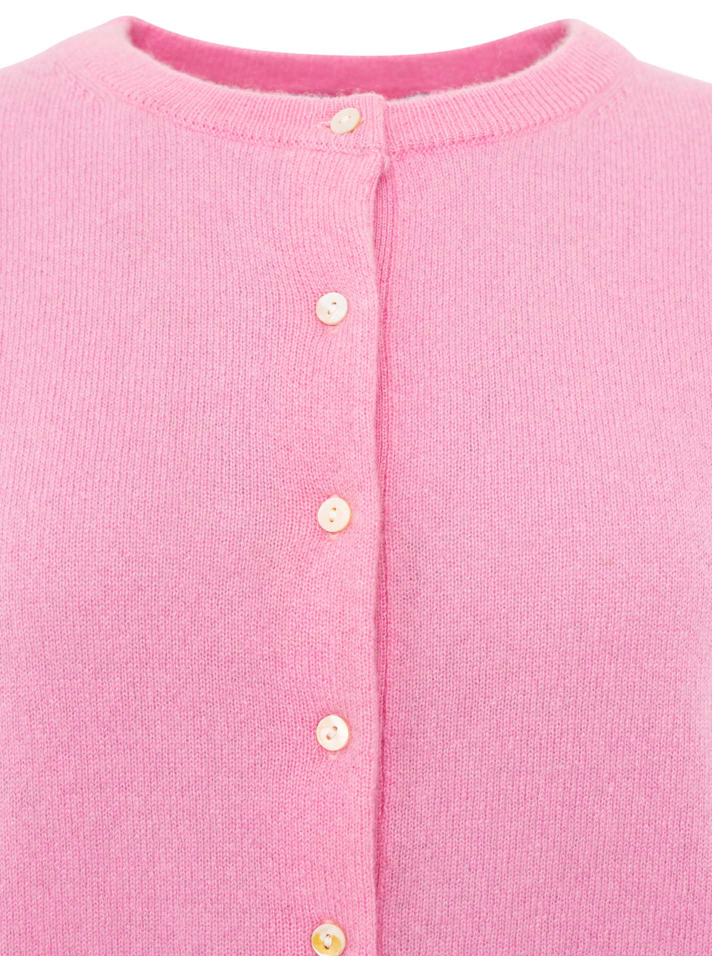 Zwillingsherz Kaschmir Strickjacke Perlmutt (100% Cashmere) - Rosa