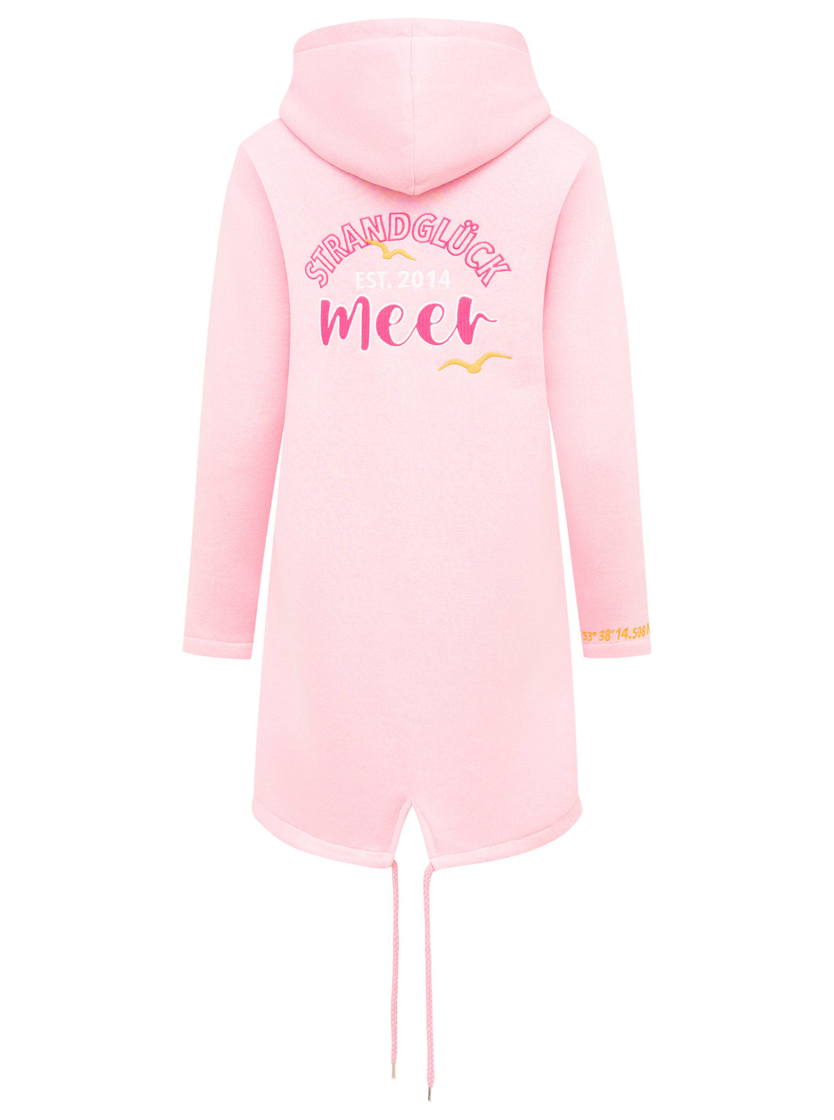 Zwillingsherz - Hoodiemantel "Strandgück Meer" - Rosa-Pink
