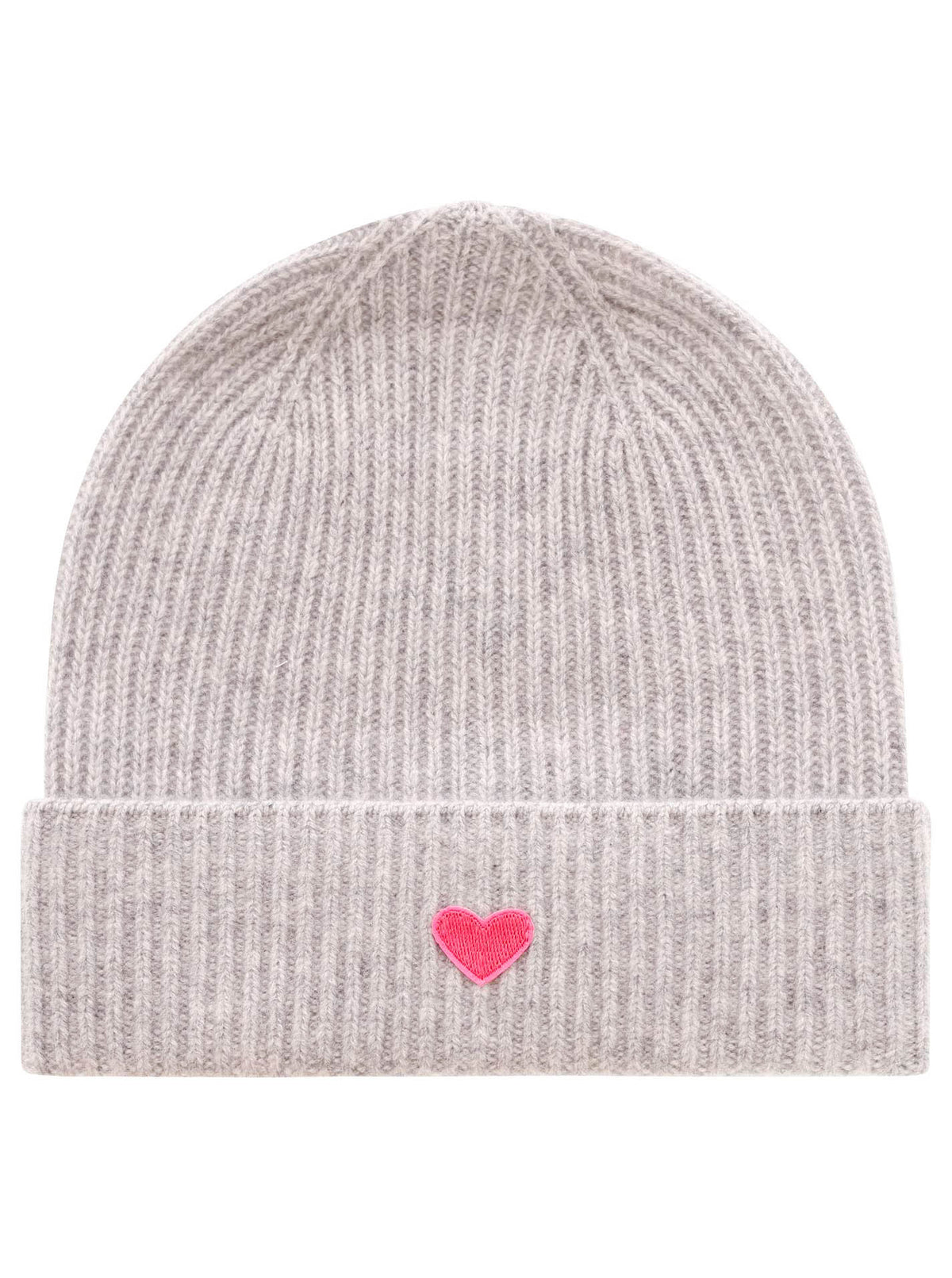 Zwillingsherz - 100% Cashmere Mütze  Herz - Grau