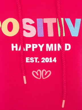 Zwillingsherz - Hoodie "Positive Happy Mind" - Weinrot (Neu)