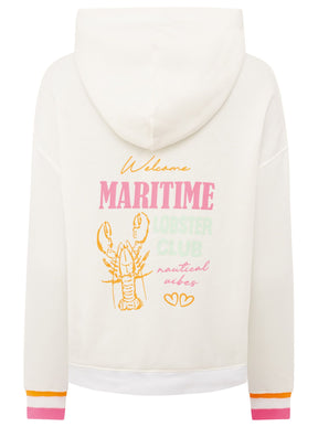 Zwillingsherz - Hoodie "Lobster Club" - Weiß
