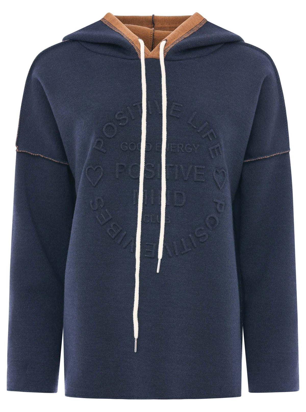 Zwillingsherz - Made in Italy Hoodie "Positive Mind" - Dunkelblau