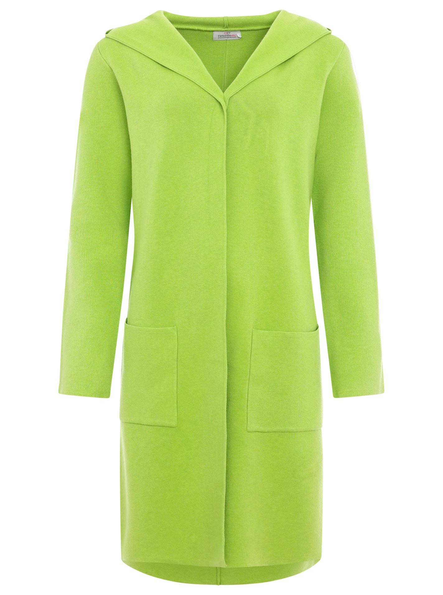 Zwillingsherz Strickjacke Kapuze Janina - Lime