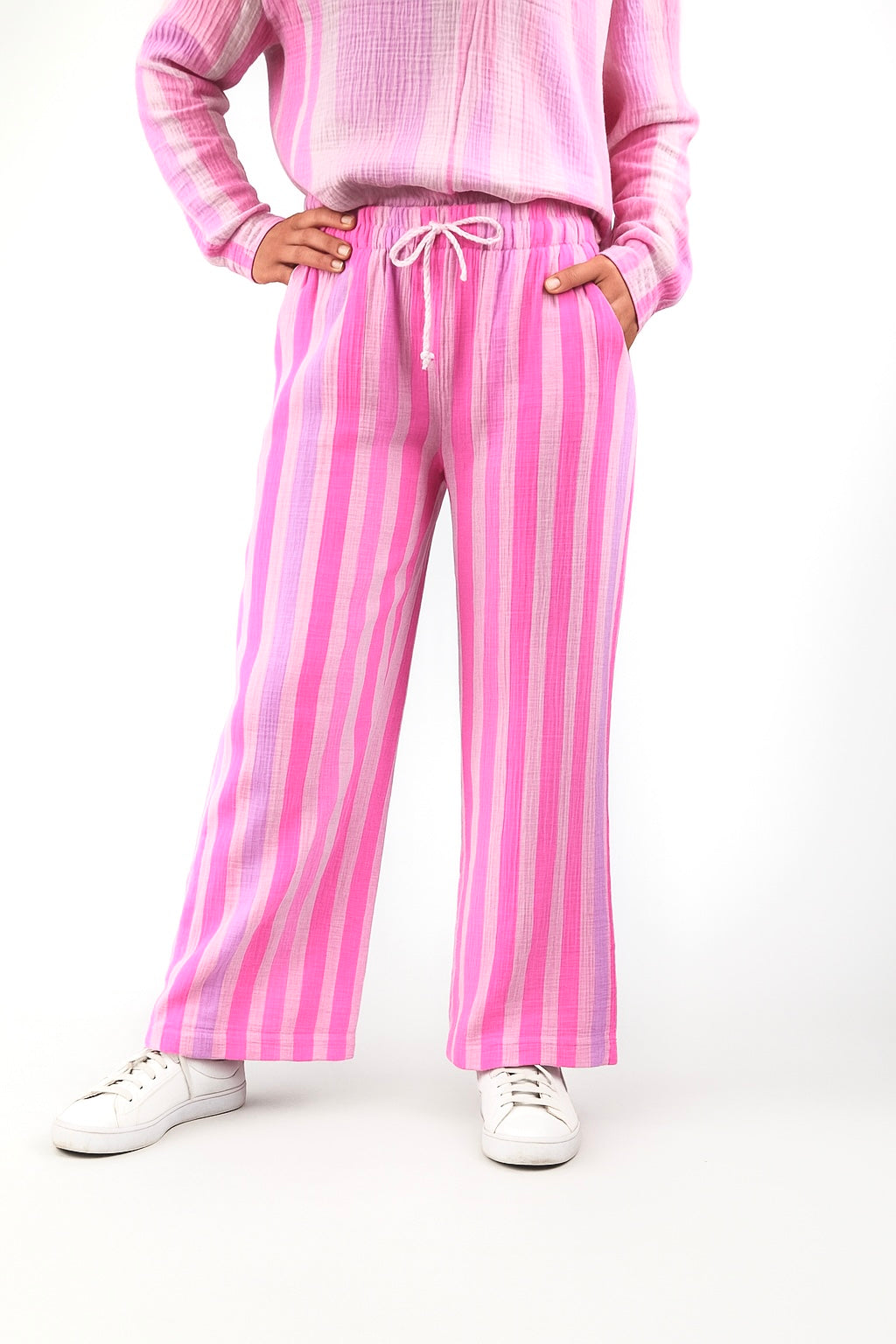 Musselin Hose Streifen