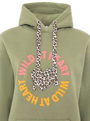 Zwillingsherz - Hoodie "Leo Wild Heart" - Olive