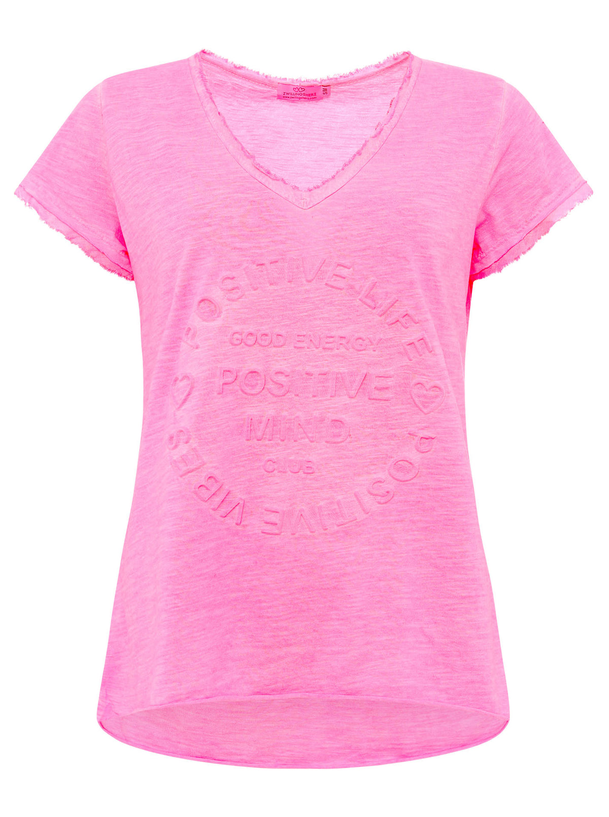 Zwillingsherz - Oversized T-Shirt "Positive Mind" - Pink