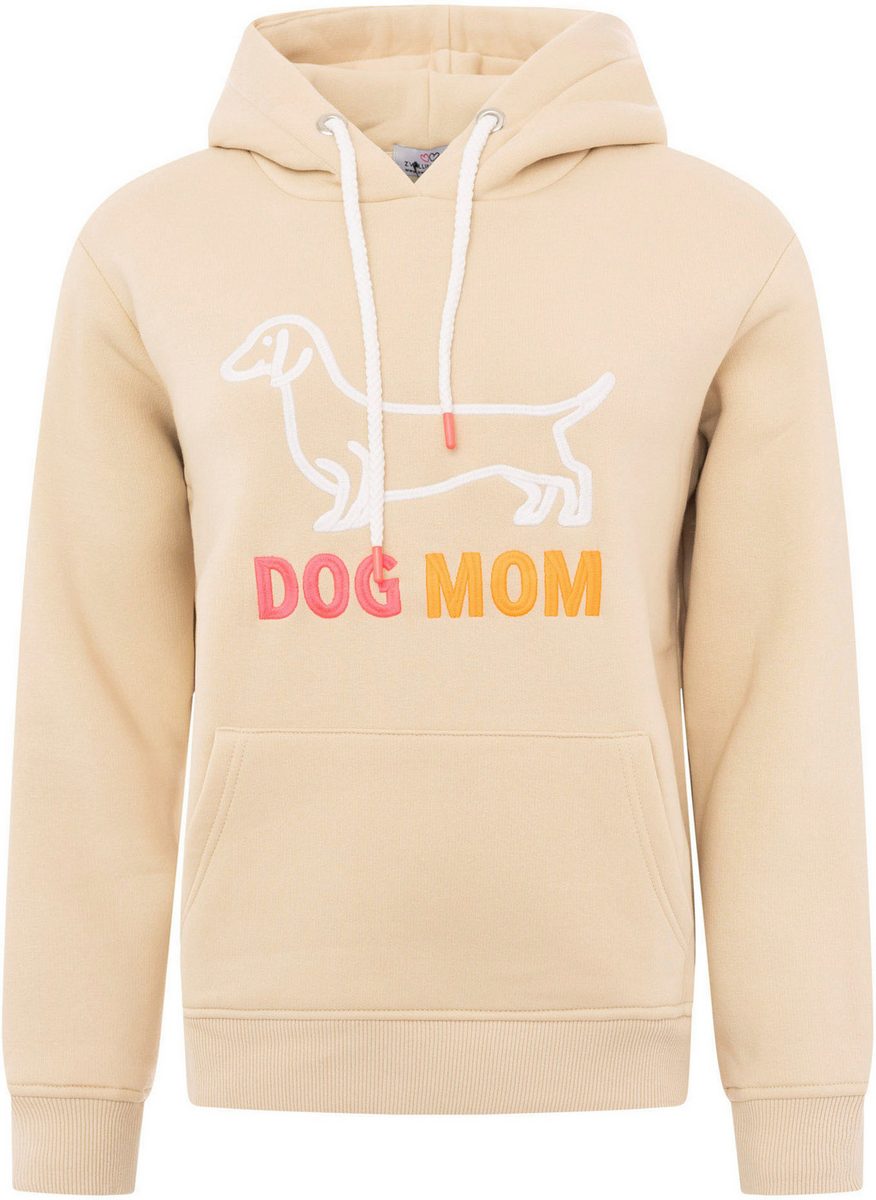 Zwillingsherz - Hoodie Neu "Dog Mom" - Beige