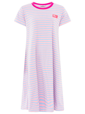 Zwillingsherz - Sweat Kleid "Neon Streifen" - Blau