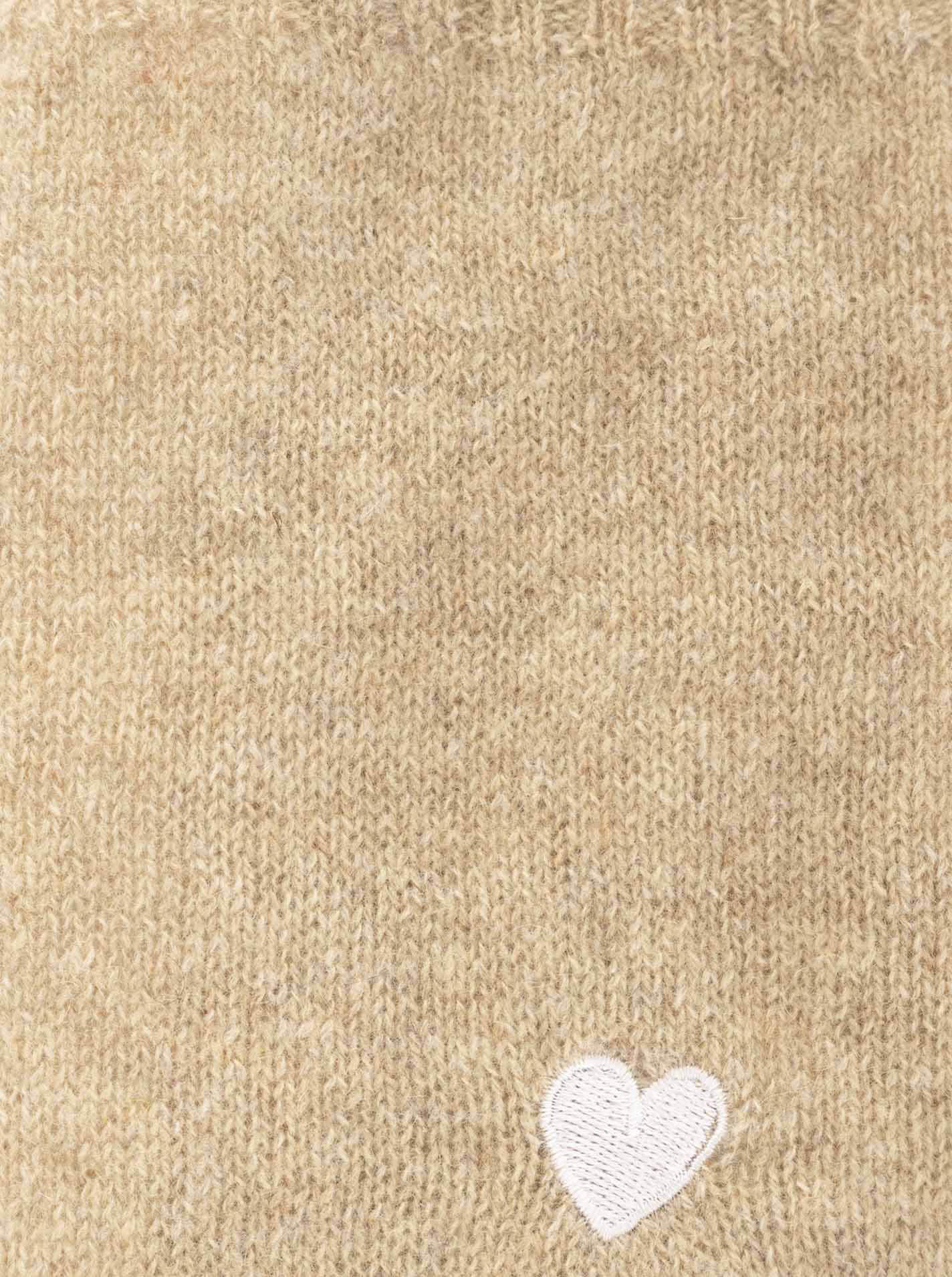 Zwillingsherz 100% Cashmere Schal "Herzchen" - Mittelbeige