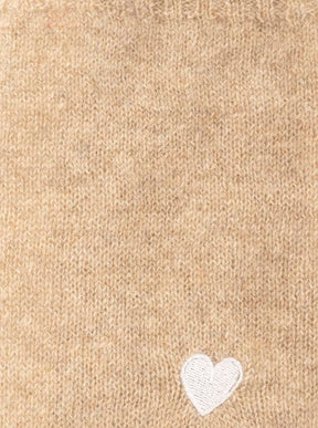 Zwillingsherz 100% Cashmere Schal "Herzchen" - Mittelbeige
