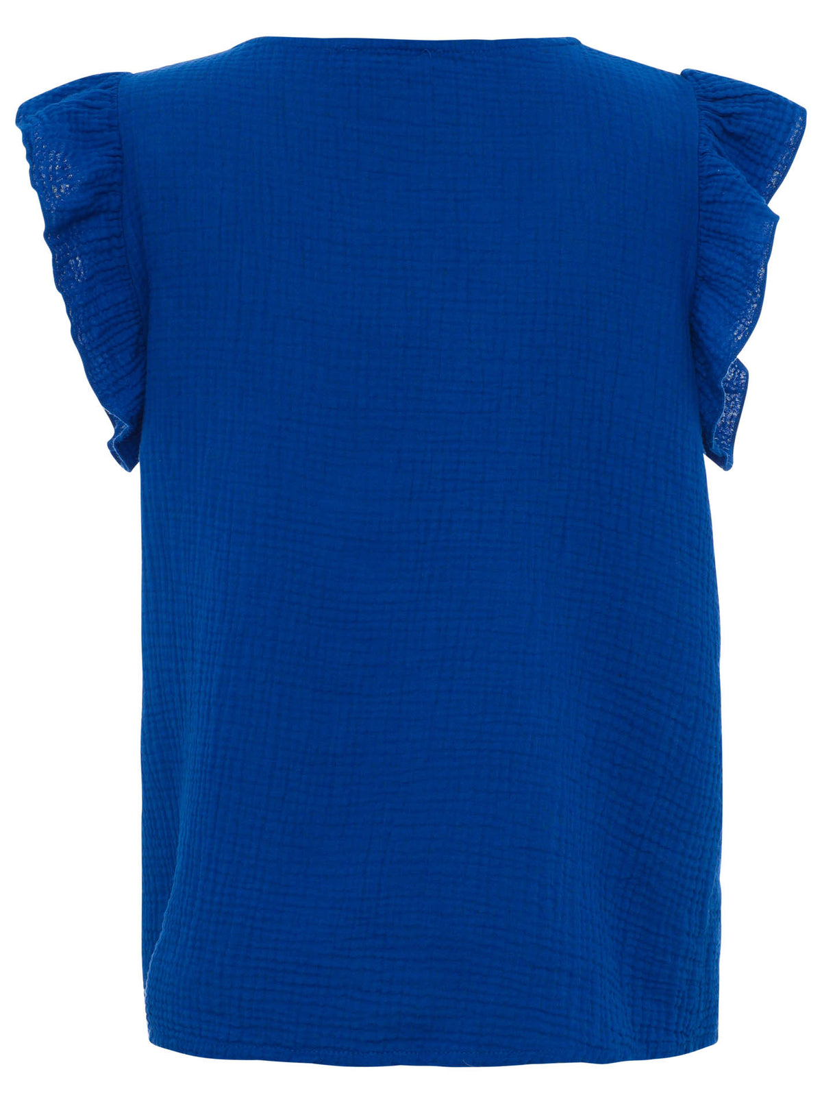 Zwillingsherz - Musselin Bluse Rüschen - Royalblau