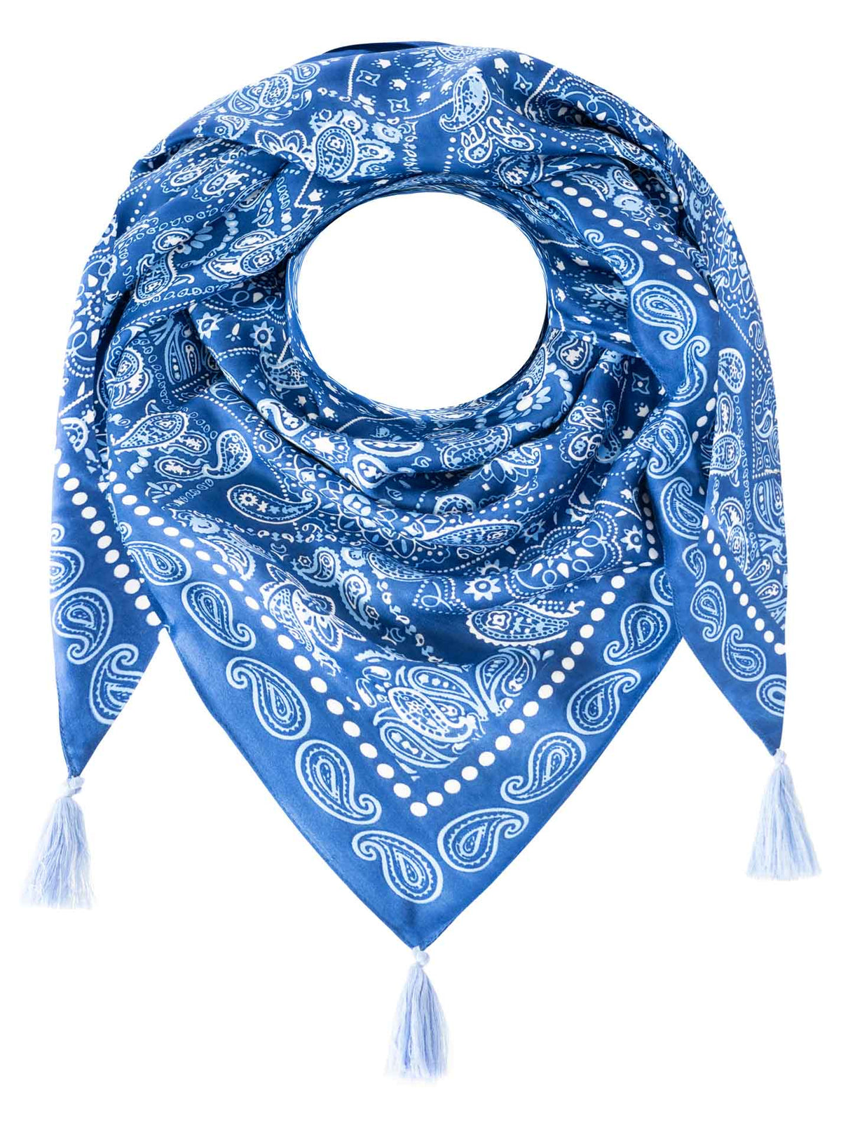 Zwillingsherz - Dreieckstuch Organic Bamboo "Blue Paisley" - Blau