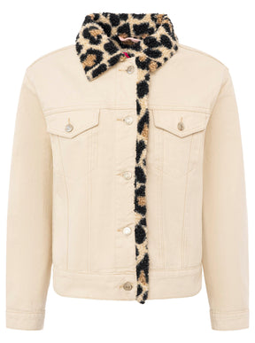 Zwillingsherz - Jeansjacke "Leo Teddy" - Beige
