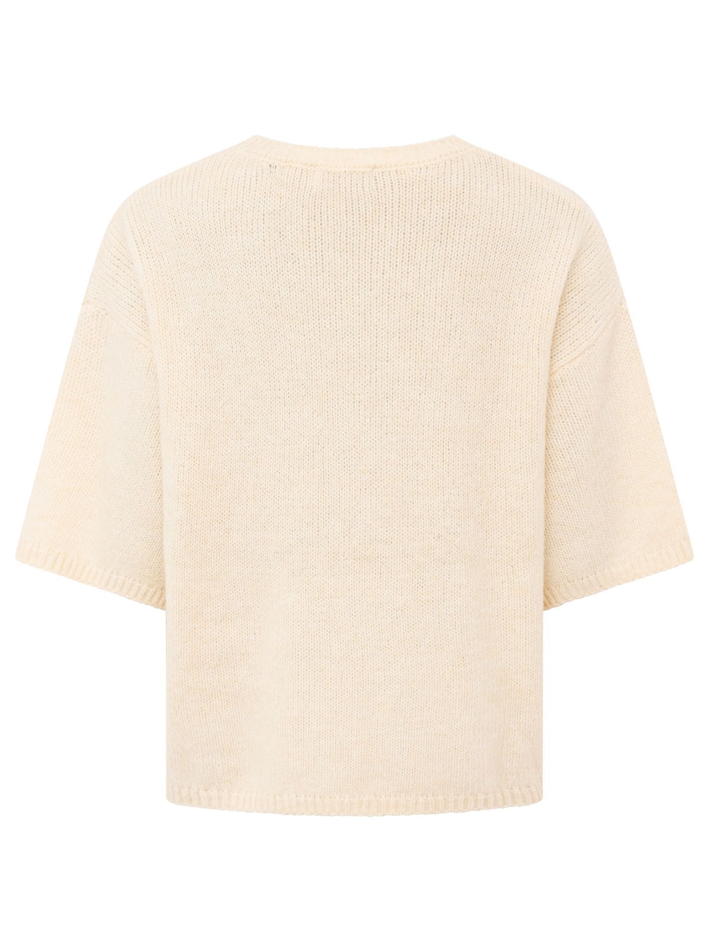 Zwillingsherz - Kurzarm Pullover Boxy - Beige