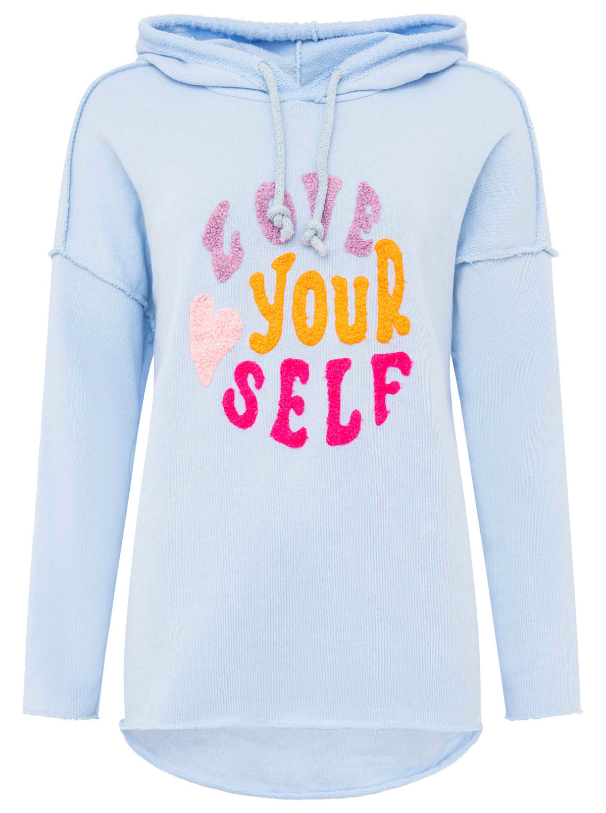 Zwillingsherz - Made in Italy Hoodie "Love Yourself" - Blau/Pink