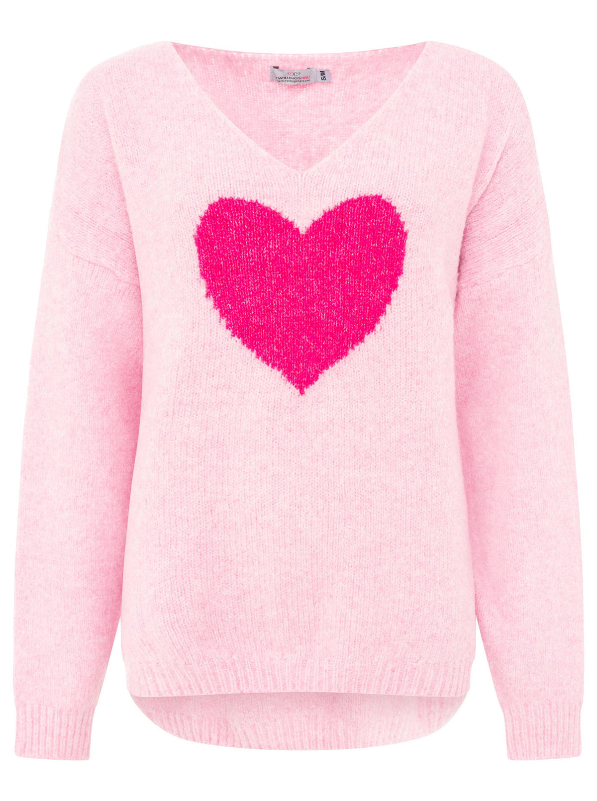 Zwillingsherz - Strick Pullover mit Herz - Pink