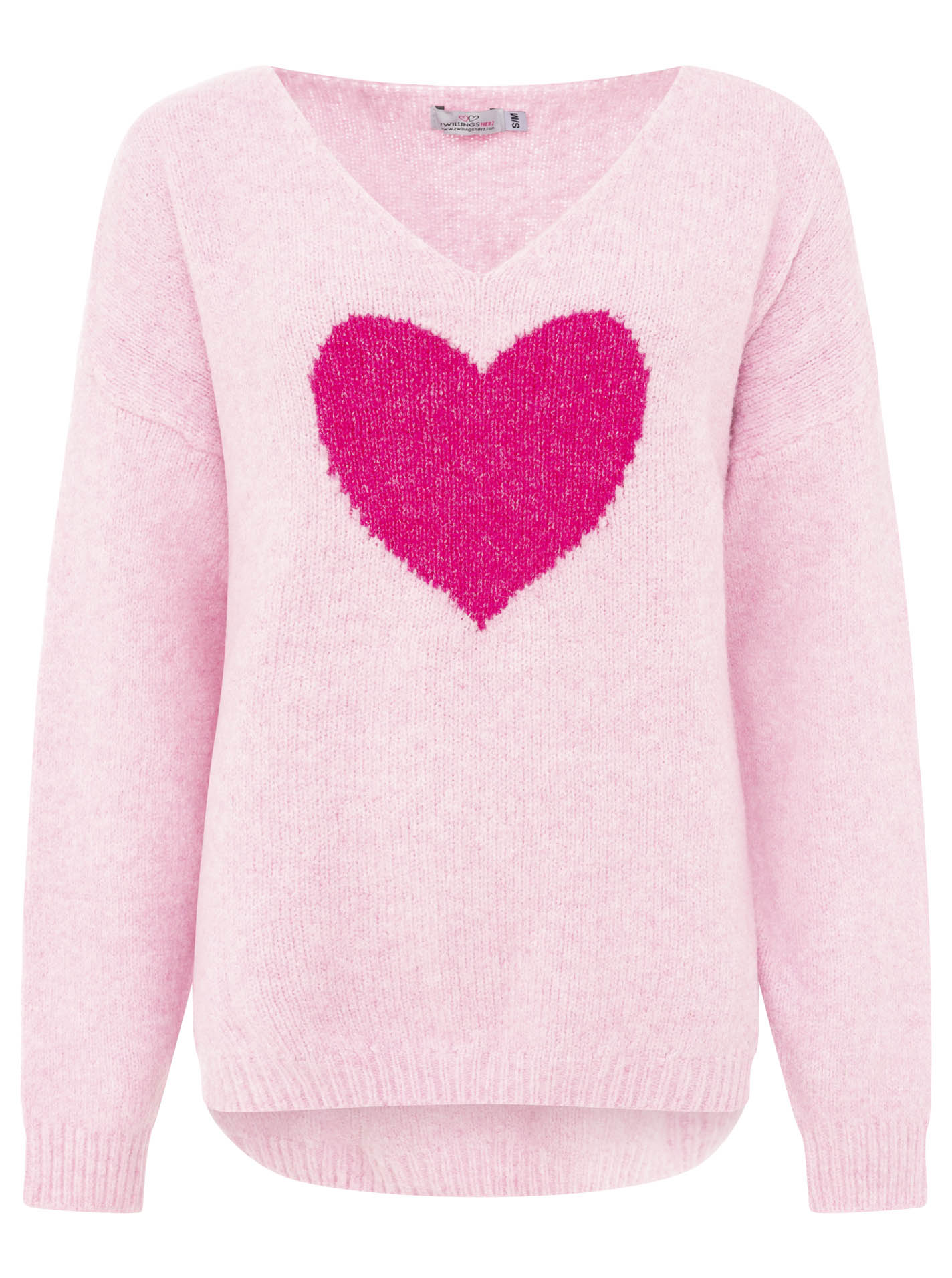 Zwillingsherz - Strick Pullover mit Herz - Pink