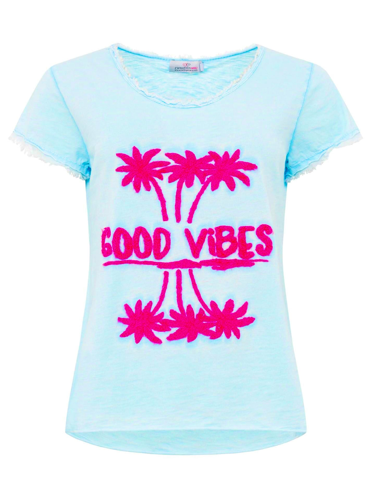 Zwillingsherz - T-Shirt "Good Vibes" - Hellblau