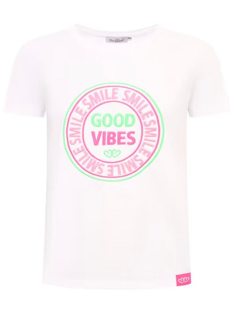 Zwillingsherz - T-Shirt "Smile Good Vibes" - Weiß