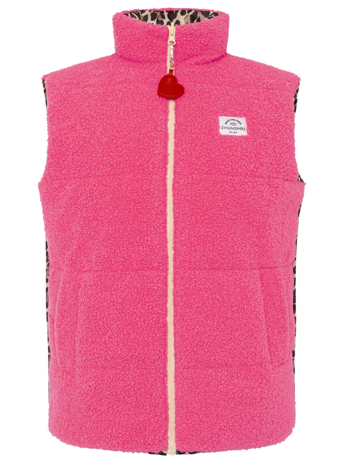 Zwillingsherz - Wendbare Weste Leo - Neonpink