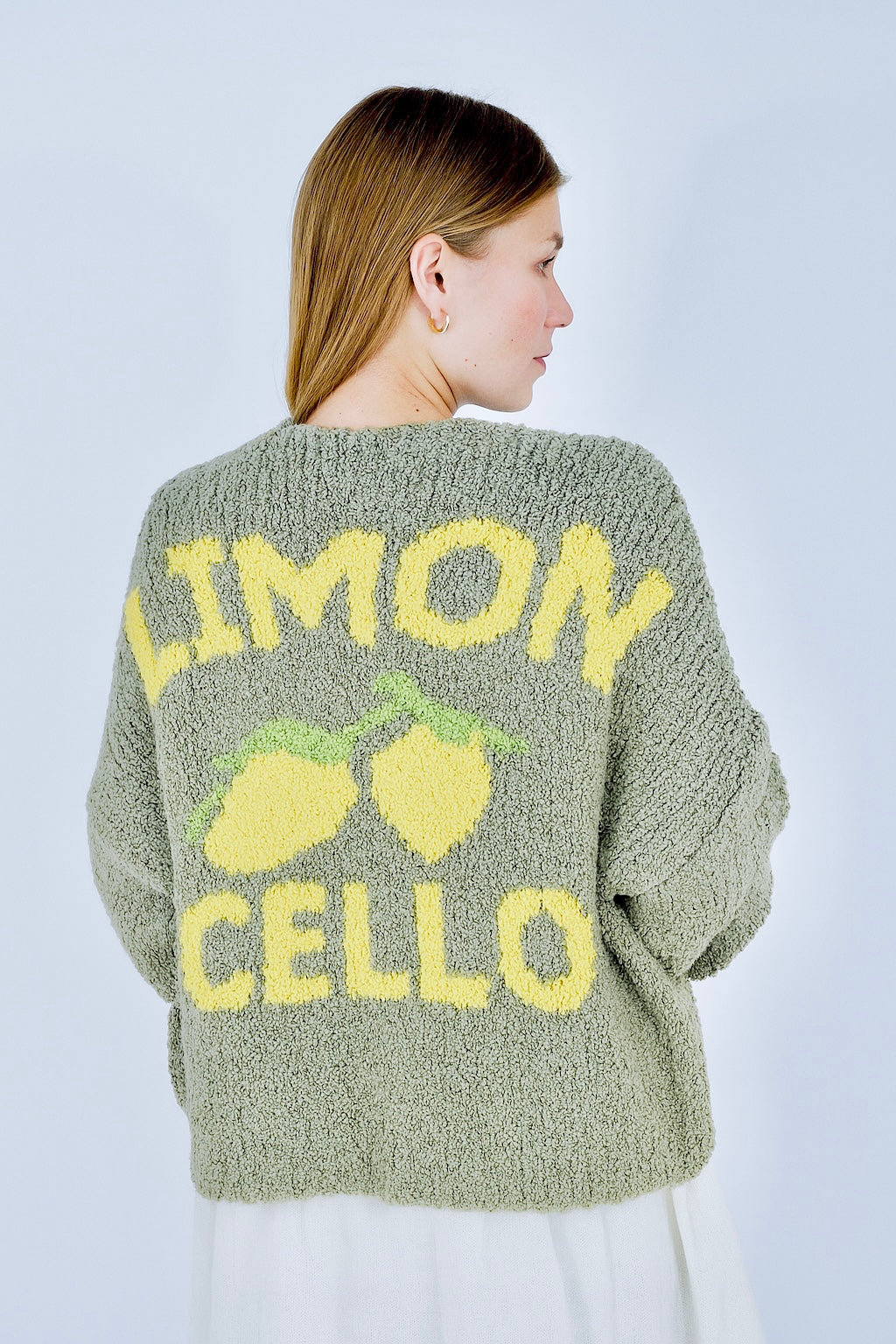Cardigan "Limoncello" - Made in Italy - Salbei