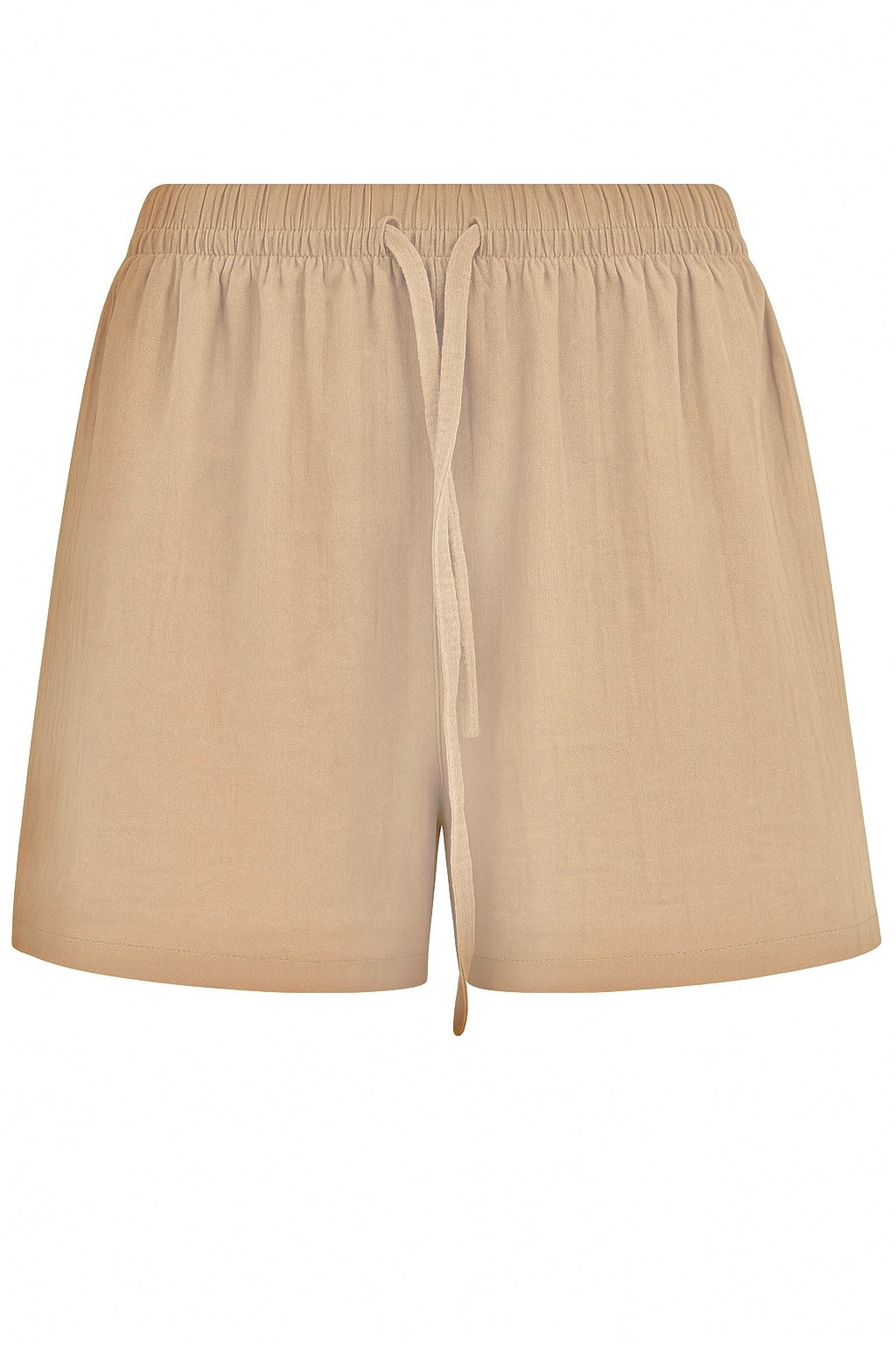 Natürliche Musselin Shorts - Taupe