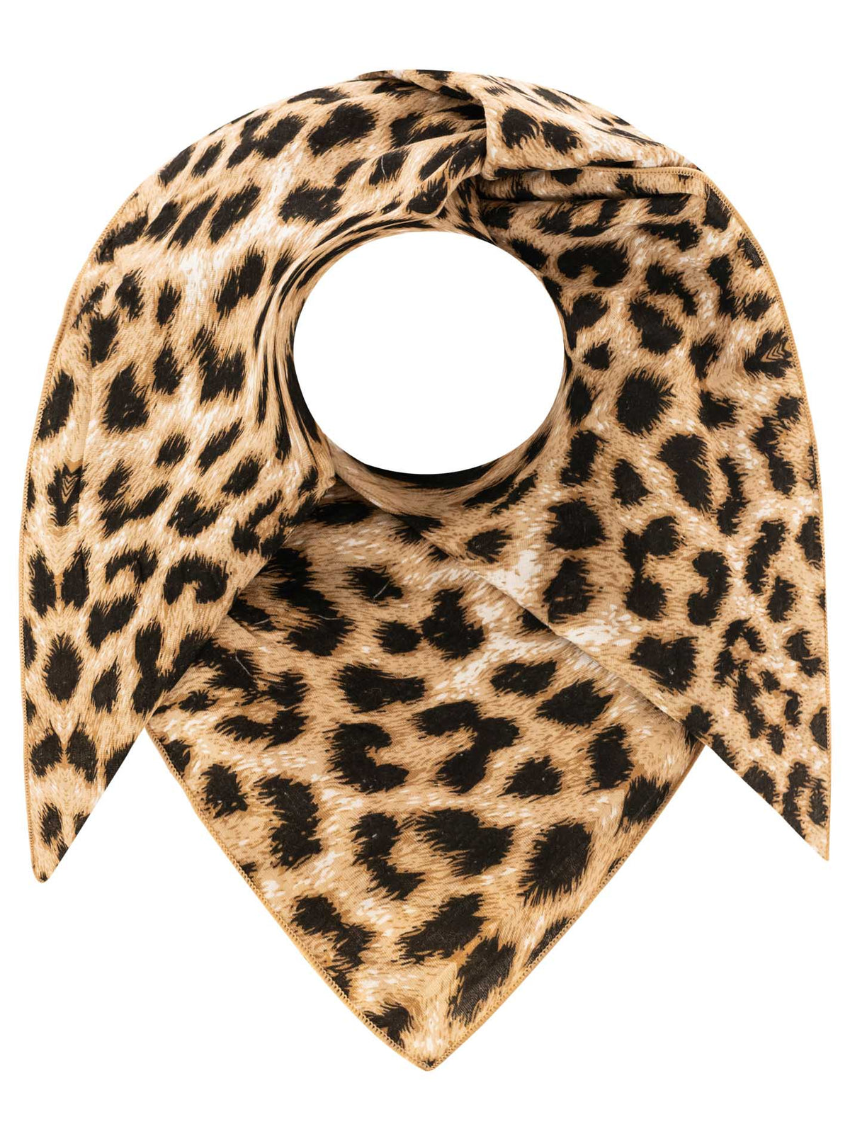 Zwillingsherz - Viereckstuch/Schal "Musselin Leo" Baumwolle - Beige/Schwarz
