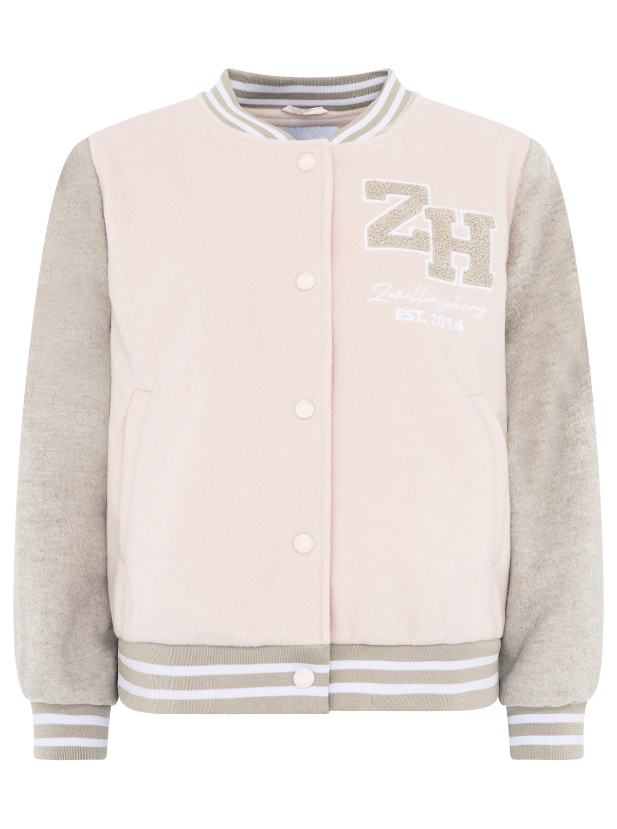 Zwillingsherz - Bomberjacke "College ZH" - Grau/Rosa