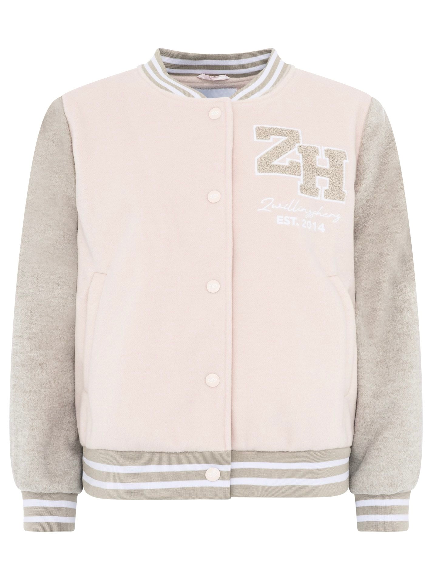 Zwillingsherz - Bomberjacke "College ZH" - Grau/Rosa