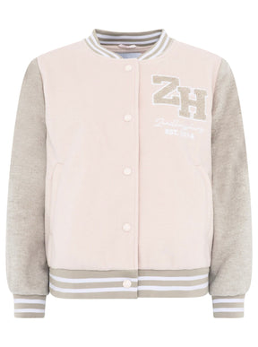 Zwillingsherz - Bomberjacke "College ZH" - Grau/Rosa
