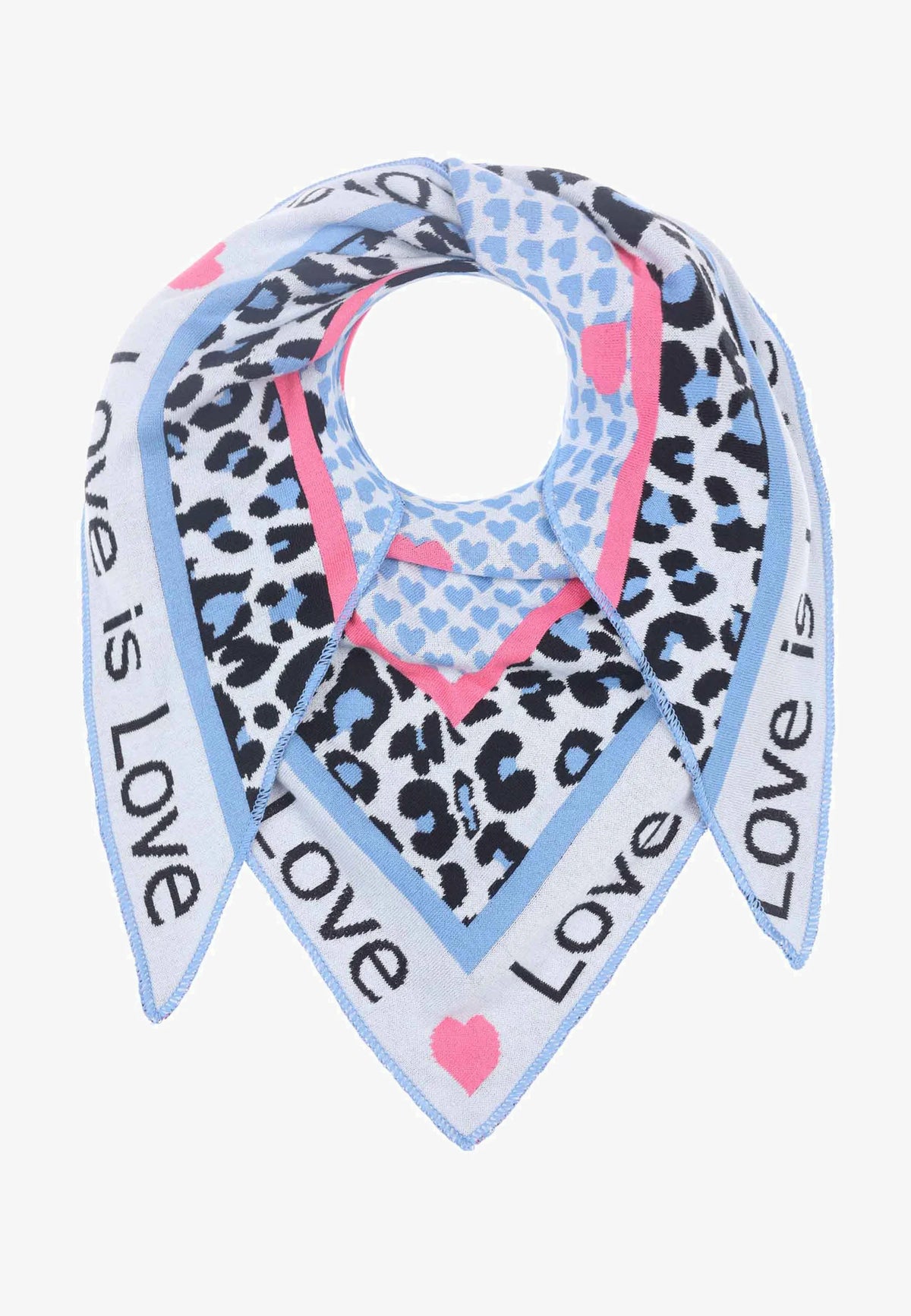 Zwillingsherz - Dreieckstuch "Love is Love" Baumwolle - Blau/Beige