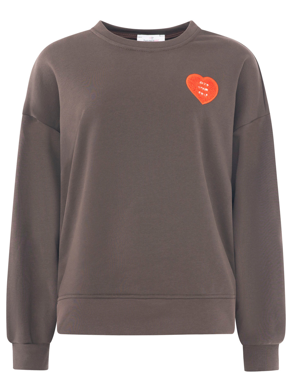 Zwillingsherz - Sweatshirt Love yourself Herz - Braun