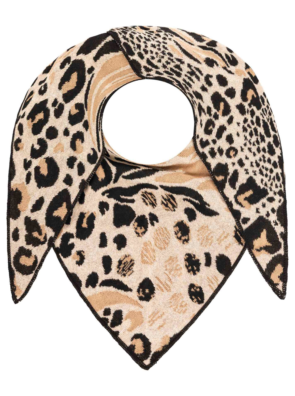 Zwillingsherz - Dreieckstuch "Wild life Leo " Baumwolle - Beige/Schwarz