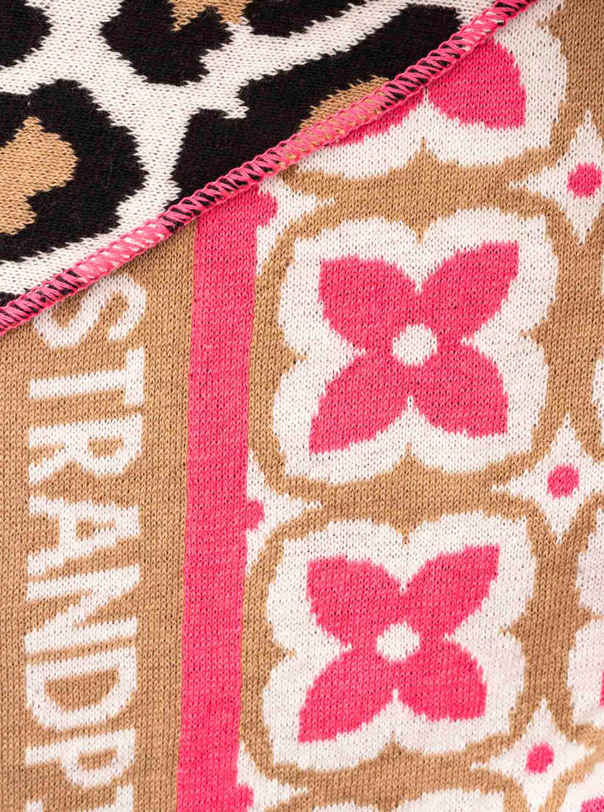 Zwillingsherz x Strandpink - Dreieckstuch "Strandpink Leo" Baumwolle NEU - Beige/Pink/Orange