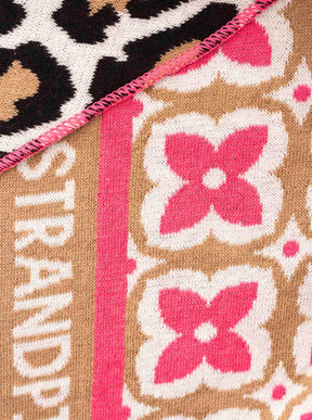 Zwillingsherz x Strandpink - Dreieckstuch "Strandpink Leo" Baumwolle NEU - Beige/Pink/Orange