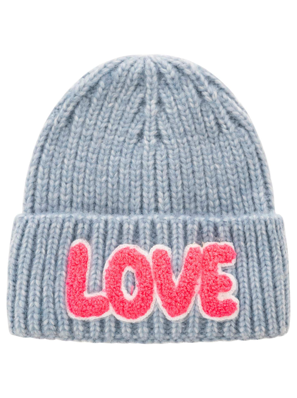 Zwillingsherz - Mütze mit Umschlag "Love" - Blau