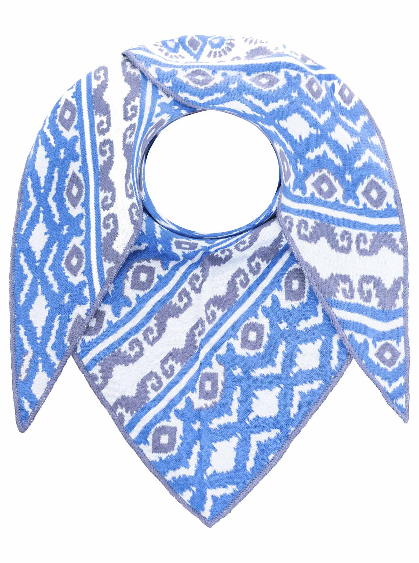 Zwillingsherz - Schal / Dreieckstuch "Sommergefühl" Baumwolle - Blau/Weiß