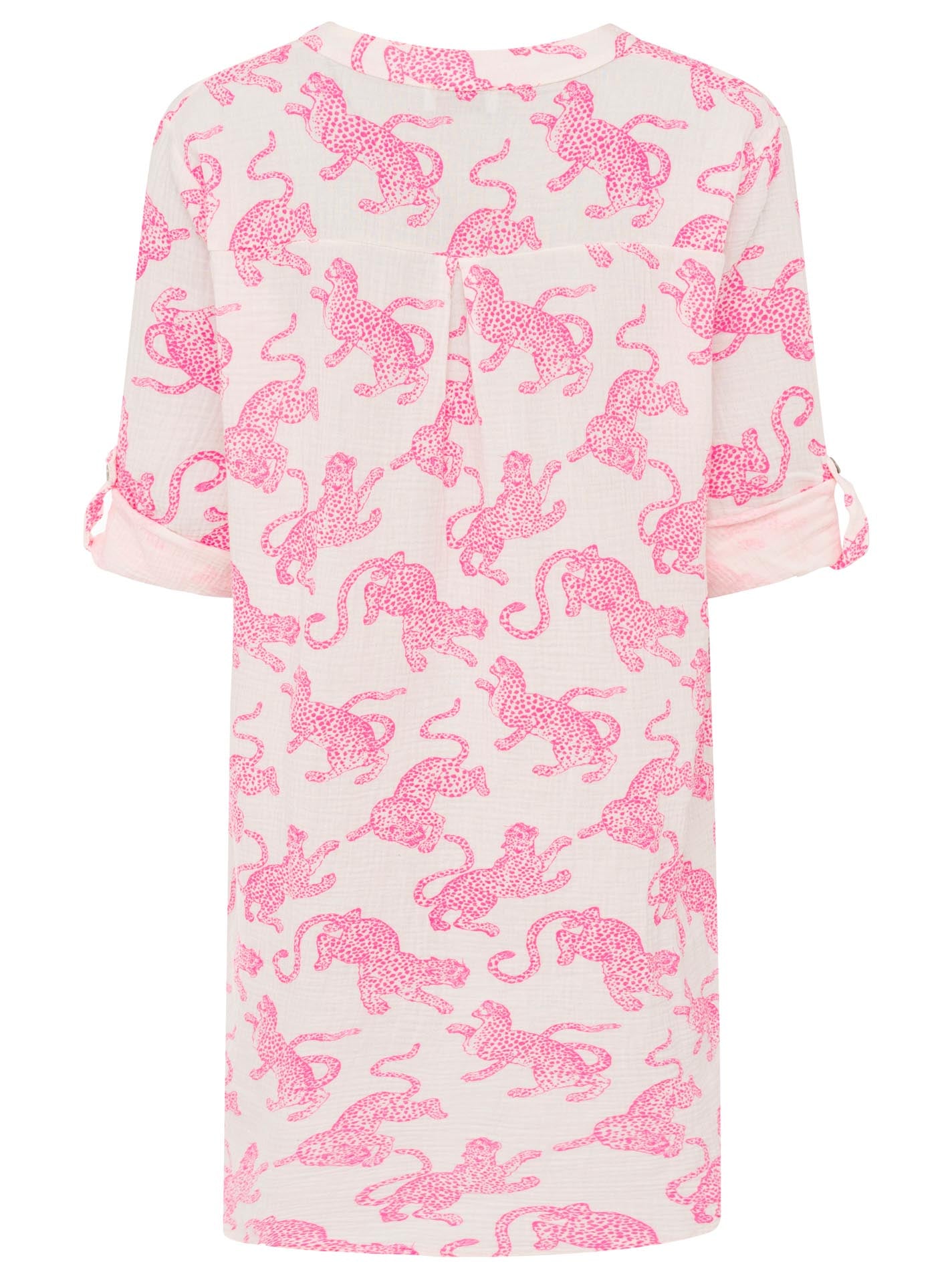Zwillingsherz Musselin Tunika - Trendy Tiger - Pink