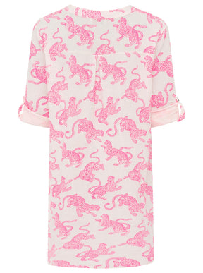 Zwillingsherz Musselin Tunika - Trendy Tiger - Pink