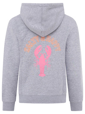 Zwillingsherz - Hoodiejacke „Hummer Salty & Happy" - Grau